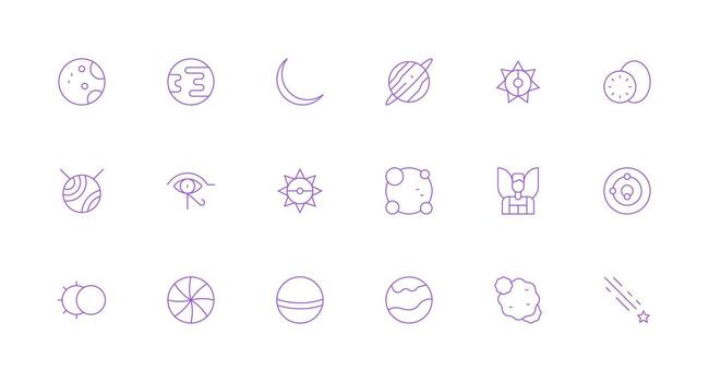 18 Minimal Line Vectors for Celestial Theme Multi-Purpose Icon Pack for Templates