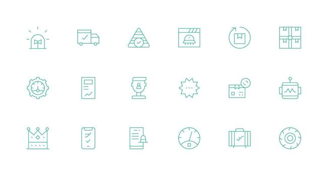 estado icono conjunto con 18 mínimo línea gráficos limpiar icono conjunto icono paquete para ui proyectos vector
