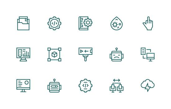 15 Regular Line Designs for Software Icons Clean Icon Set Icon Pack for UI Projects vector