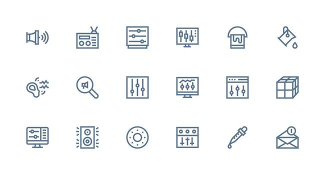 18 Strong Stroke Line Vectors for Volume Theme Complete Icon Bundle for Web Design