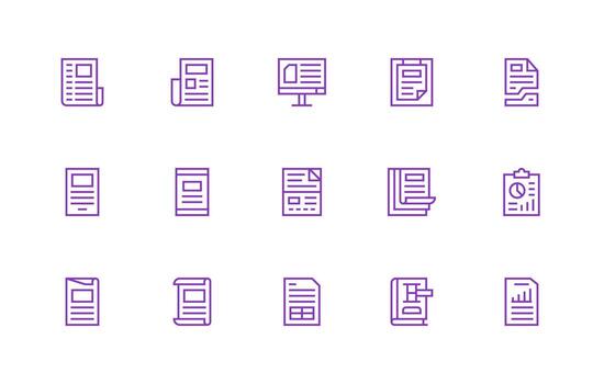 Excel including 15 Regular Line Illustrations Detailed Icon Collection for Design Systems vector