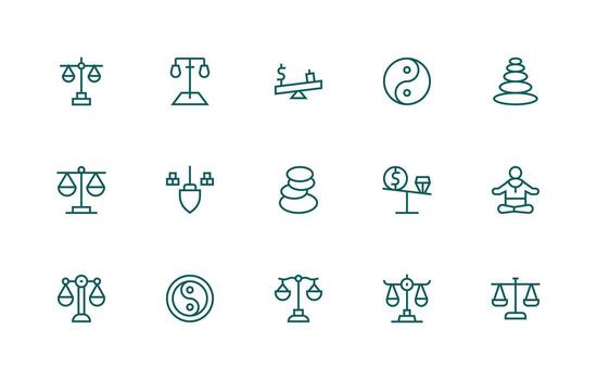 15 Regular Line Style Icons from Equilibrium Collection Icon Pack for UI vector