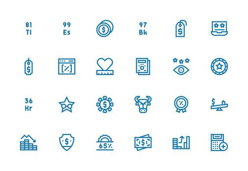 24 Thick Line Line Vectors for Value Theme Web and App Icon Pack Collection