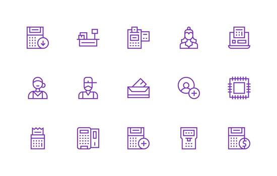 15 íconos para Registrarse en regular línea formato estilo icono conjunto vector