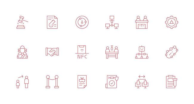 18 Icons for Protocol in Minimal Line Format High-Resolution Icons for Any Platform vector