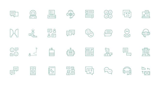 32 Thin Line Designs for Customer Service Icons Essential Icons for Rapid UI Building vector