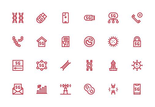 24 Thick Line Line Style Icons from Cellular Collection UI Icon Set vector