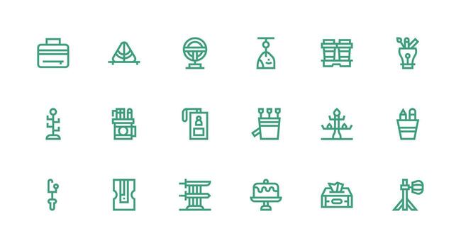 Strong Stroke Line Icons from Holder Set with 18 Vectors Neatly Designed Icons for Web Platforms