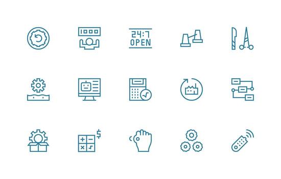 15 Regular Line Icons for Operation Graphics Organized Pack for Project Assets vector