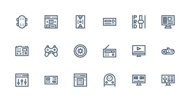 control S diseño íconos presentando 18 en fuerte carrera línea estilo icono colección conjunto vector