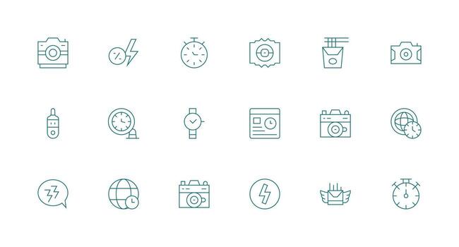 mínimo línea íconos desde instante conjunto con 18 vectores ligero icono serie