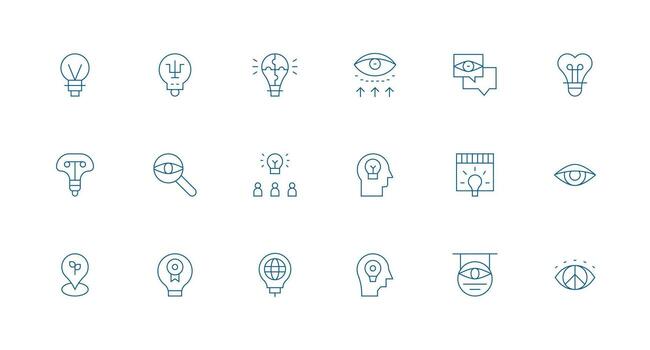 Insight Icon Set with 18 Minimal Line Graphics Professional Icon Pack for Development Work vector