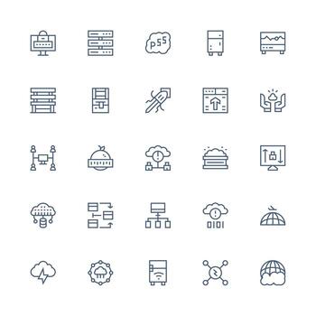 25 medio carrera contorno vectores para servidor tema completamente editable icono conjunto para web