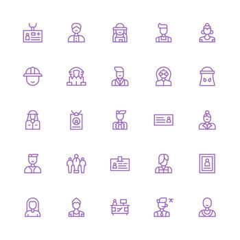 Medium Stroke Outline Icons from Employee Set with 25 Vectors Essential Icons for Rapid UI Building