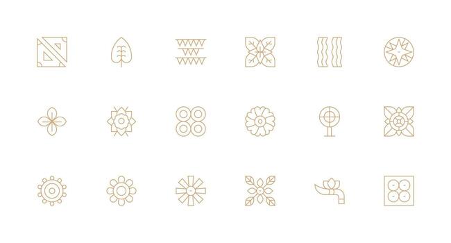 Motif including 18 Minimal Line Illustrations Customizable Icon Series for Mobile Screens vector