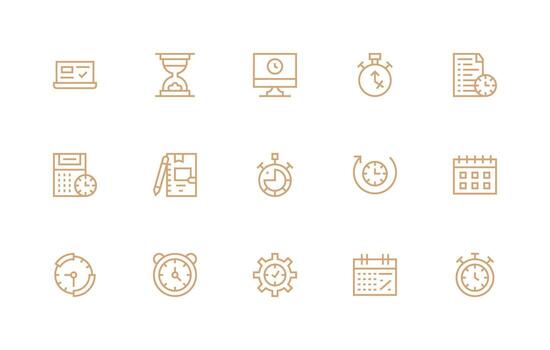 Task Management featuring 15 Icons in Regular Line Design Smart Icon Collection vector