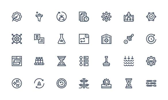 negrita línea íconos desde proceso conjunto con 28 vectores editable icono colección