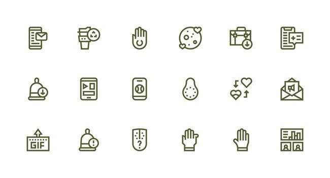 18 fuerte carrera línea íconos para aplicación gráficos web y aplicación icono paquete colección vector