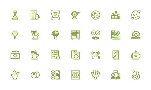 negrita línea íconos desde selección conjunto con 28 vectores icono conjunto para web