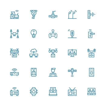 remoto presentando 25 íconos en medio carrera contorno diseño lleno icono biblioteca para ui diseñadores vector