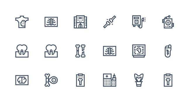18 Icons for Xray in Strong Stroke Line Format Multi-Purpose Icon Set vector