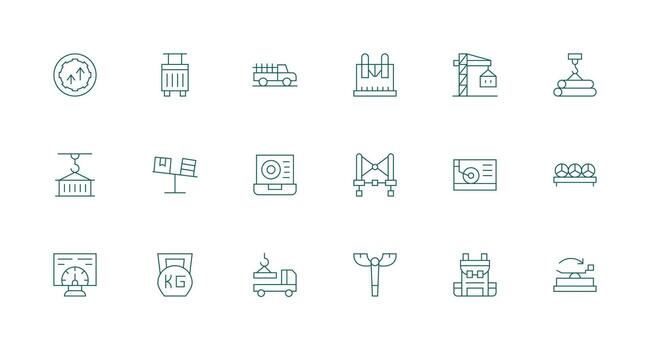 18 Minimal Line Vectors for Load Theme Balanced Icon Set for Functional Design