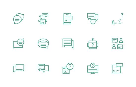 15 Icons for Support Request in Regular Line Format Neatly Designed Icons for Web Platforms vector