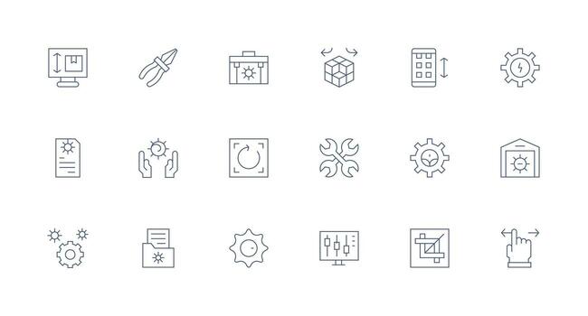 18 Minimal Line Designs for Adjust Icons UI and UX Focused Icon Collection vector