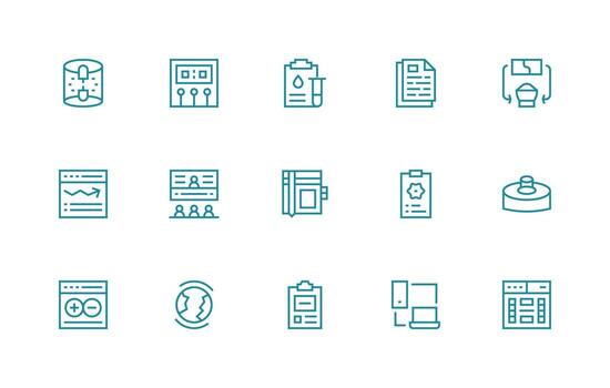 15 regular línea íconos para datos gráficos web y aplicación icono paquete colección vector