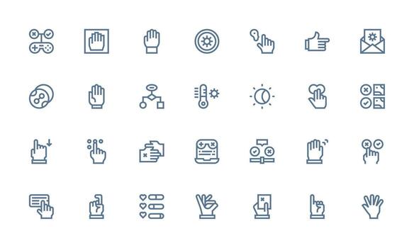 opción presentando 28 íconos en negrita línea diseño usuario interfaz íconos para digital productos vector