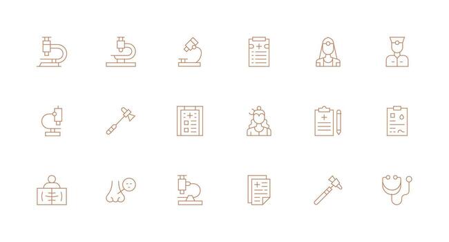 18 Icons for Examination in Minimal Line Format Balanced Icon Set for Functional Design vector
