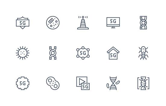 celular icono colección con 15 regular línea diseños equilibrado icono conjunto para funcional diseño vector