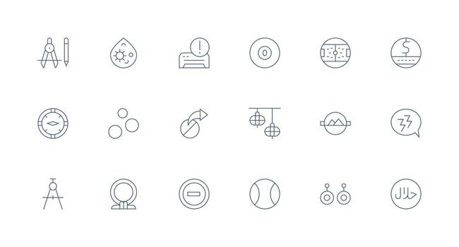 Minimal Line Style Circle Icons with 18 Vectors Interface Icon Collection for Daily Projects