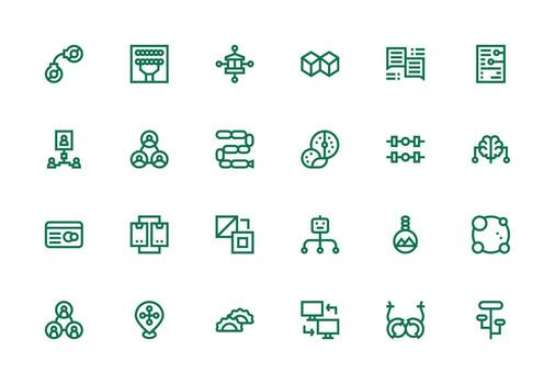 24 grueso línea línea estilo íconos desde vinculado colección pulcramente diseñado íconos para web plataformas vector