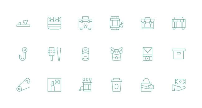 sostener diseño íconos presentando 18 en mínimo línea estilo limpiar icono conjunto icono paquete para ui proyectos vector