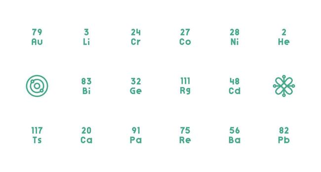 Periodic Set with 18 Strong Stroke Line Icons Simple Icons for Interface and Wireframes vector