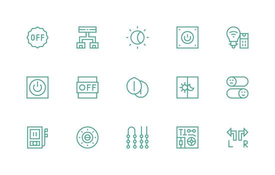 Regular Line Icons from Switch Set with 15 Vectors Style Icon Set