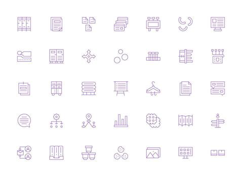 ligero línea estilo múltiple íconos con 35 vectores escalable íconos para todas temas