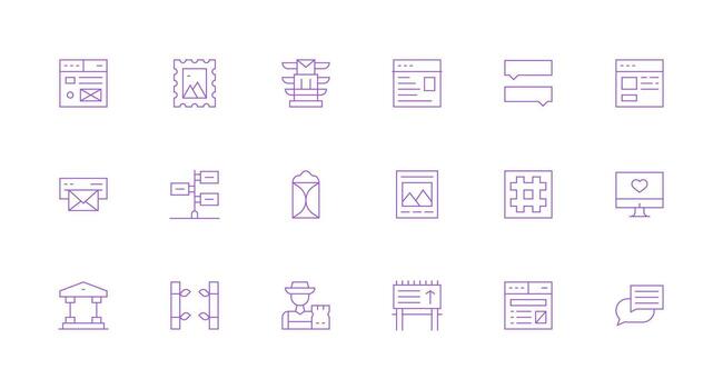 18 Minimal Line Vectors for Post Theme Web and App Icon Pack Collection