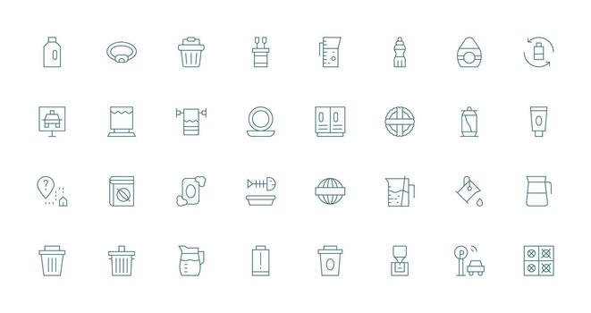 vacío presentando 32 íconos en Delgado línea diseño editable icono colección vector