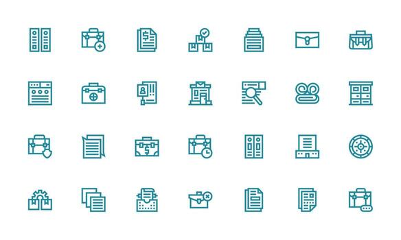Bold Line Style Documents Icons with 28 Vectors UI-Ready Icon Collection