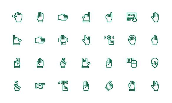 28 negrita línea estilo íconos desde hacer clic colección ligero icono serie para rápido prototipos vector