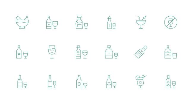 18 Minimal Line Vectors for Spirits Theme Clean Icon Collection for Web Use