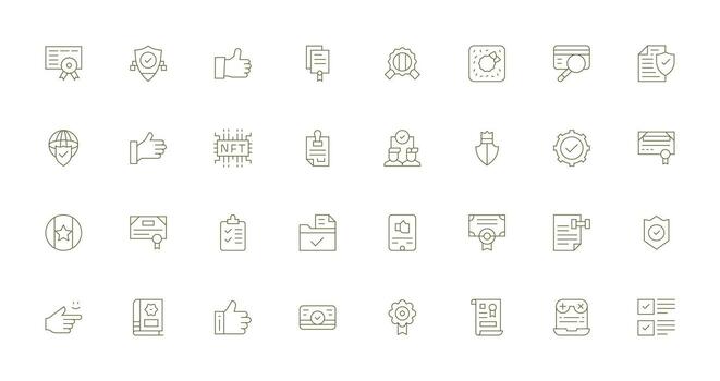 Validation Icon Collection with 32 Thin Line Designs Line Icon Collection vector