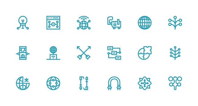 18 Icons for Connection Point in Strong Stroke Line Format Outline Icon Pack vector