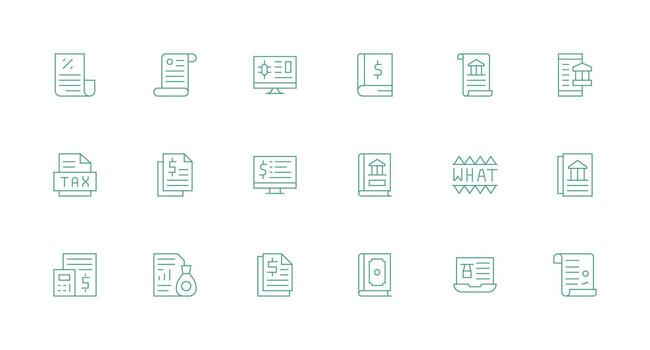 Minimal Line Style Statement Icons with 18 Vectors Web Icon Collection