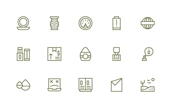 15 regular línea diseños para vacío íconos sensible icono conjunto para flexible diseños vector