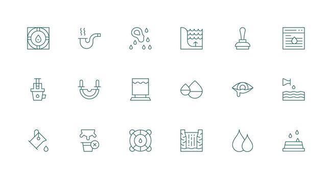 18 Overflow Icons in Minimal Line Aesthetic UI Icon Set vector