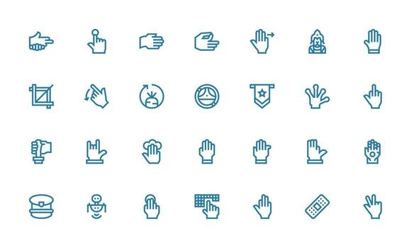 28 íconos para mando en negrita línea formato versátil icono colección para diseñadores vector