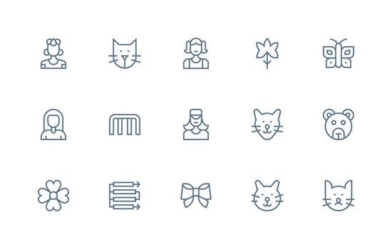 Linear Icon Collection with 15 Regular Line Designs Simple Icon Pack vector